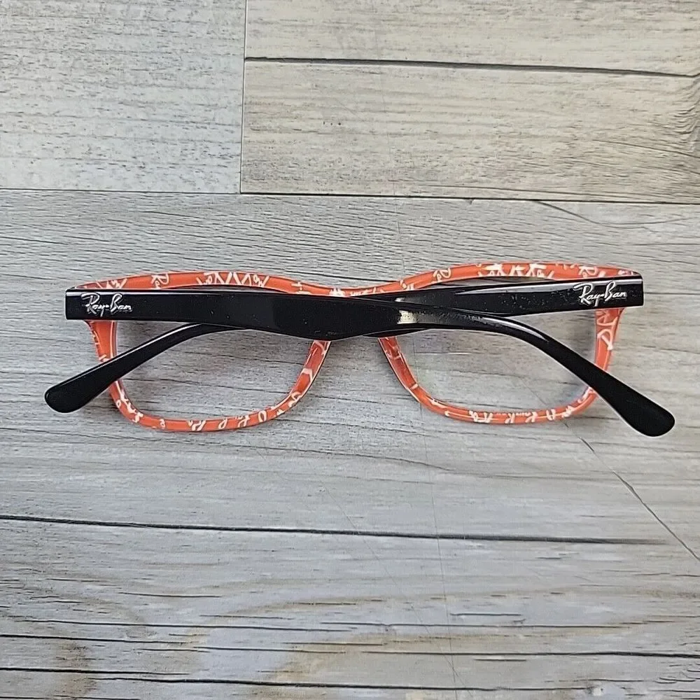 Ray-Ban RB5228 2479 Black/ Red White Logo‎ Eyeglasses FRAMES ONLY 50-17 140